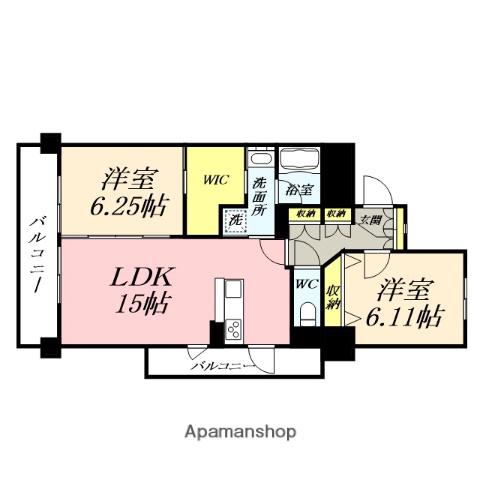 カサ・セグーラ幸町(2LDK/4階)の間取り写真
