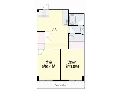 第3耐火ビル(2DK/3階)の間取り写真