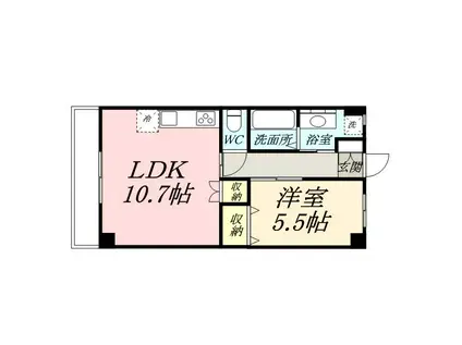 アドバンスM(1LDK/2階)の間取り写真