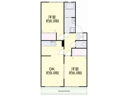 フォーシーズンズ夏(2DK/1階)の間取り写真