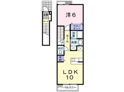 デフィ藤(1LDK/2階)の間取り写真