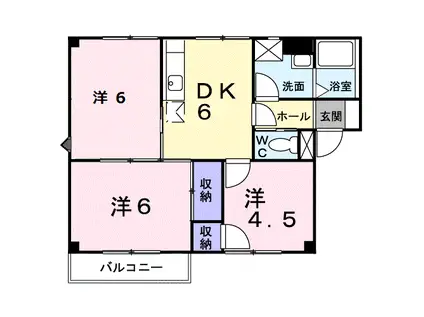 サンオークはしもと(3DK/2階)の間取り写真