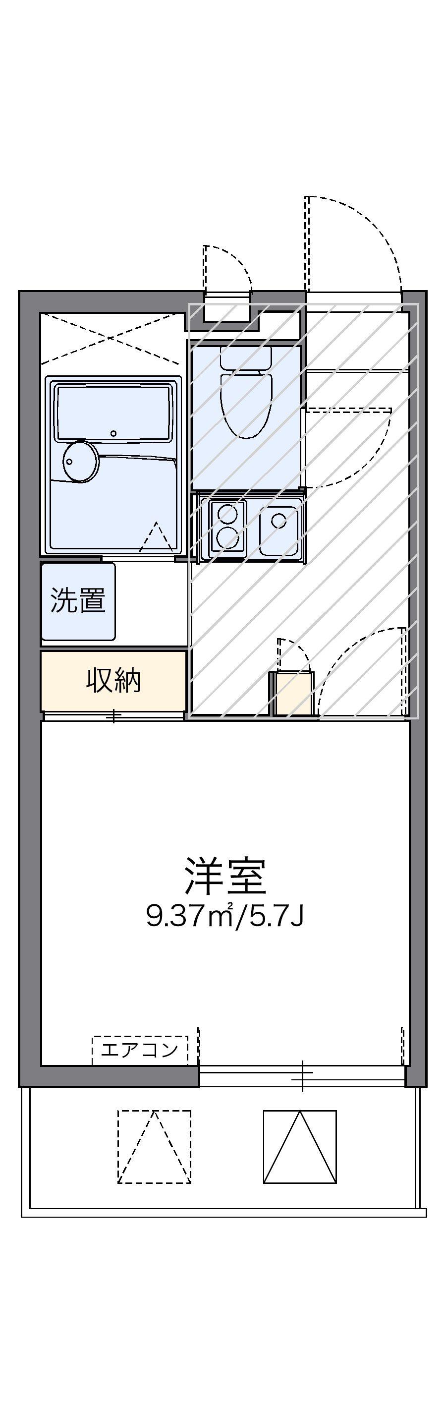 レオパレスコスモスⅡ(1K/2階)の間取り写真
