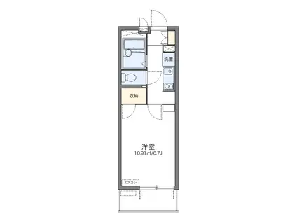 レオパレス凛凛(1K/1階)の間取り写真