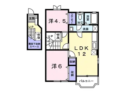 シェルブールB(2LDK/2階)の間取り写真