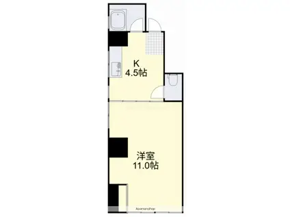 サンジェルマン番町(1K/2階)の間取り写真