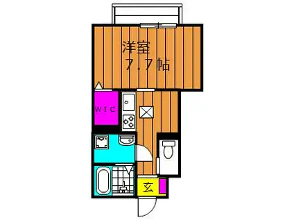 ヴィレッジ ド ルシオル(1K/1階)の間取り写真