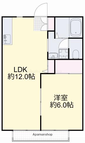ぼくんちPARTⅡ(1LDK/2階)の間取り写真