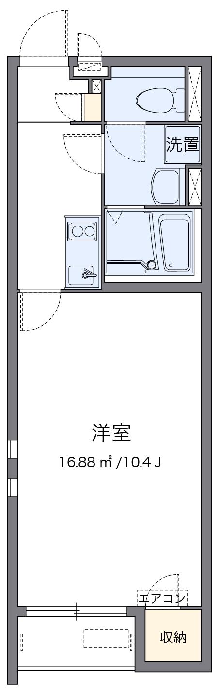 クレイノドミクレール(1K/1階)の間取り写真