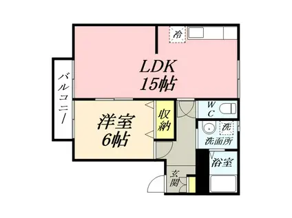 ヴィラフローレルA(1LDK/1階)の間取り写真