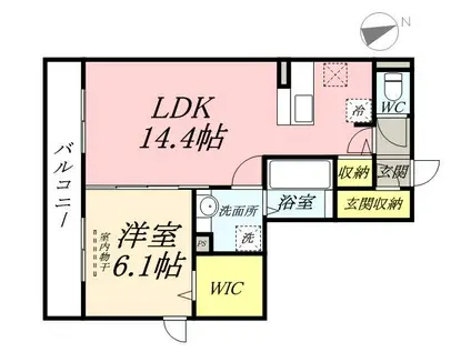 LUCE(1LDK/3階)の間取り写真