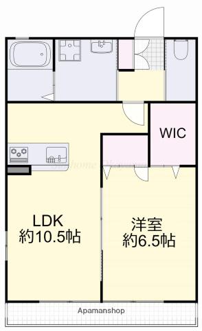 ルーチェ・ソラーレⅠ(1LDK/2階)の間取り写真
