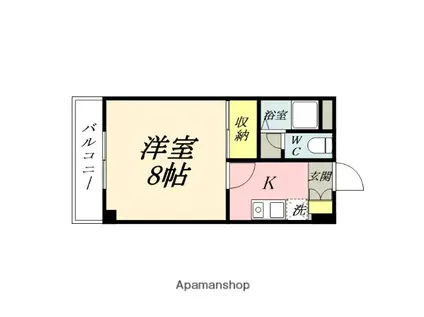 山崎マンション(1K/2階)の間取り写真