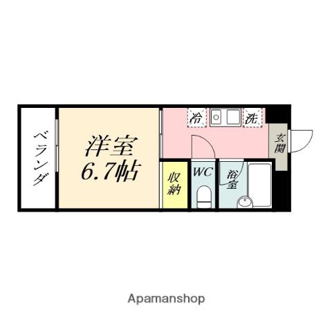 KSB 大供(1K/3階)の間取り写真