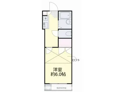 プレール浜(1K/2階)の間取り写真