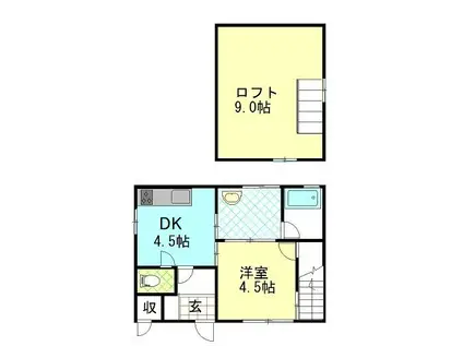 山陽本線 高島駅(岡山) 徒歩10分 1階建 築12年(1DK)の間取り写真