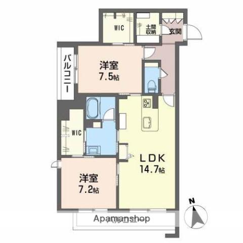 リュミエール(2LDK/2階)の間取り写真