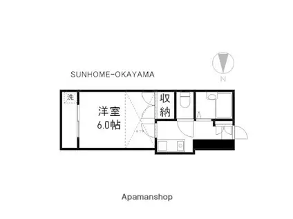 大安寺第1AP(1K/2階)の間取り写真