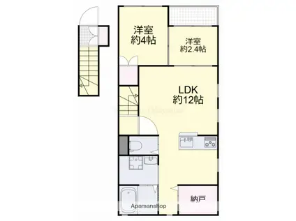 シャガールB(2LDK/2階)の間取り写真