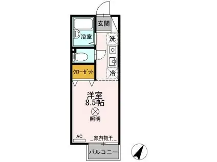 サンハイツASA(ワンルーム/1階)の間取り写真