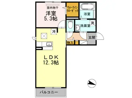 メナージュ(1LDK/1階)の間取り写真