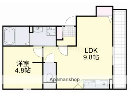 GRAVITY (1LDK/2階)の間取り写真