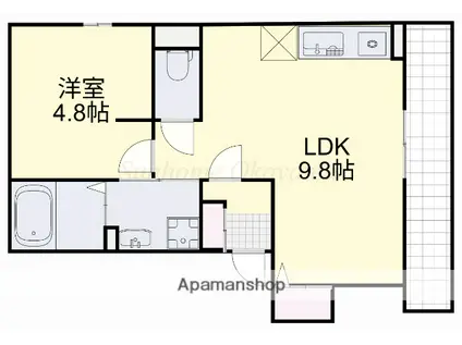 GRAVITY (1LDK/2階)の間取り写真