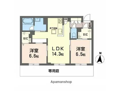 レーベンエイトⅡ(2LDK/1階)の間取り写真