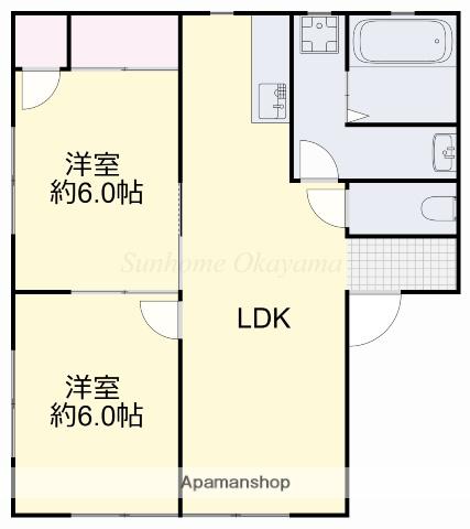 コーポ小野田(2LDK/1階)の間取り写真