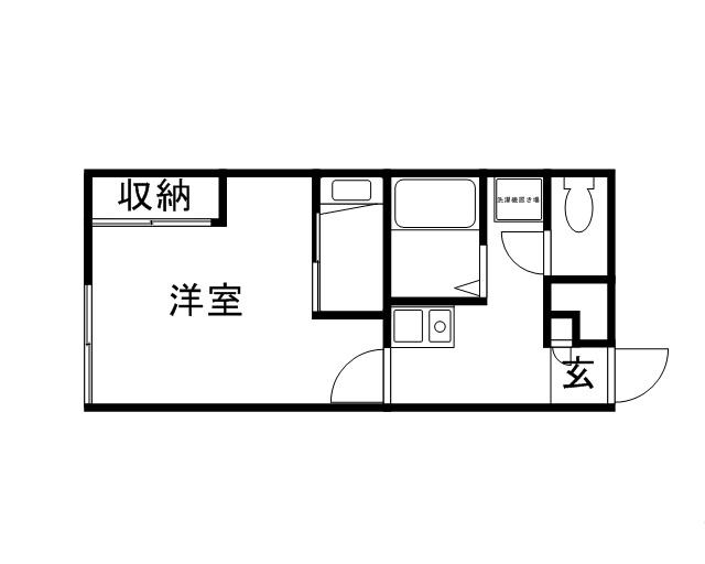 レオパレスグローリーⅡ(1K/1階)の間取り写真
