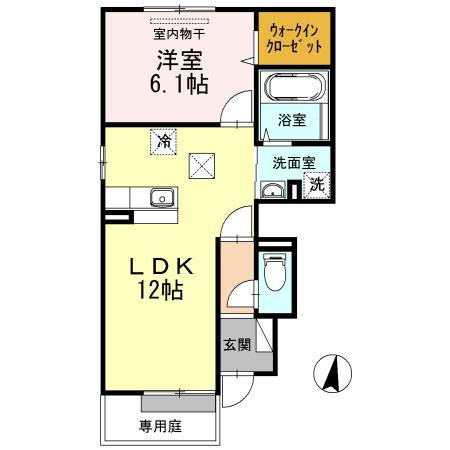 M・K3(1LDK/1階)の間取り写真