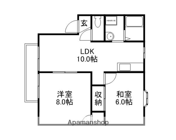 グランドゥールクロズミB(2LDK/1階)の間取り写真