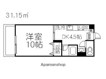グランベルデ南方(1DK/2階)の間取り写真