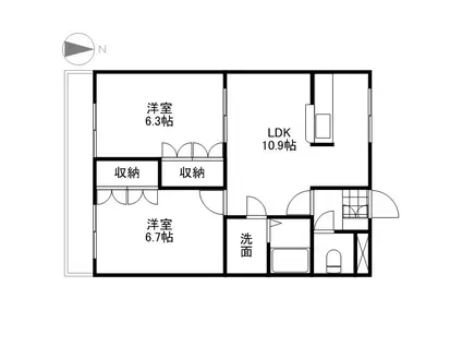 メゾンプリエージュ(2LDK/2階)の間取り写真
