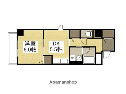 パルロイヤル東島田(1DK/5階)の間取り写真