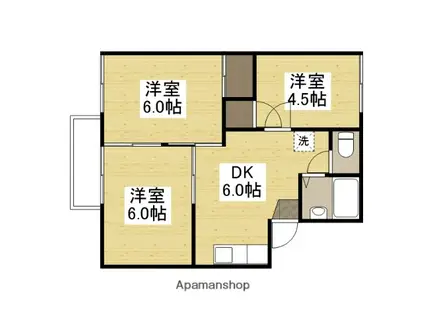 ラ・セーヌ白石(3DK/2階)の間取り写真