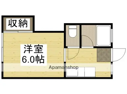 プレール高柳 1(1K/2階)の間取り写真