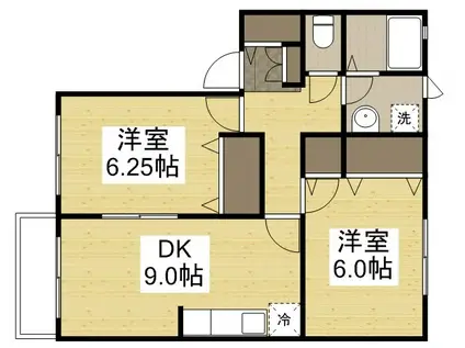 クリスタルパレス C(2DK/2階)の間取り写真