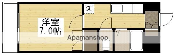 コスモクイーン矢坂Ⅱ(1K/4階)の間取り写真