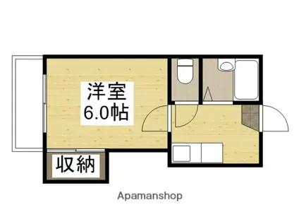 BRUNO浜1(1K/1階)の間取り写真