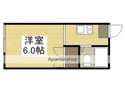 ローズコーポ(ワンルーム/2階)の間取り写真