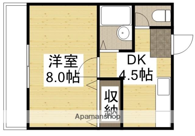 コーポ天(1DK/2階)の間取り写真