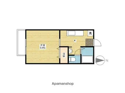 後神ハイツ(1K/1階)の間取り写真