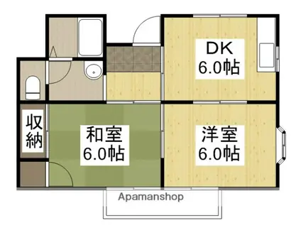 サンシティーA(2DK/2階)の間取り写真