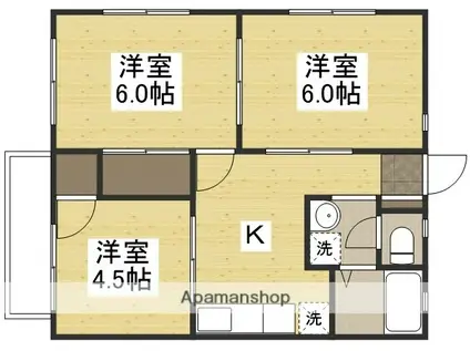 コーポプラザント(3K/2階)の間取り写真