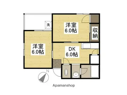 パッセナミキ(2DK/3階)の間取り写真