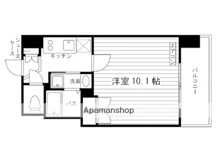 GRAND ETERNA岡山 2(1K/9階)の間取り写真