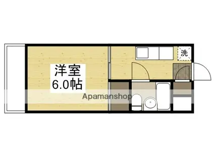 駅元コーポ(1K/4階)の間取り写真