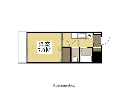 マローン新福(1K/3階)の間取り写真