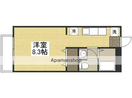 アンダンテ鉄A(ワンルーム/1階)の間取り写真